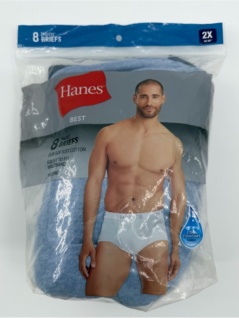 Hanes Men’s Light Blue Briefs - 8-Pack- 5 pairs left